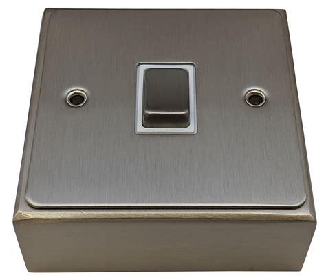 brushed steel pattress box|Surface Mounted Pattress Boxes Steel, Chrome, .